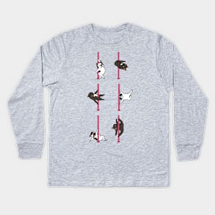 French Bulldog Pole Dancing Club Kids Long Sleeve T-Shirt